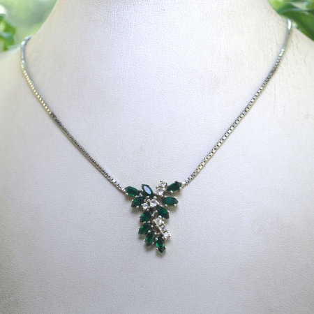 Colier argint vintage Princess, Green Crystal A Vintage Collection [3]