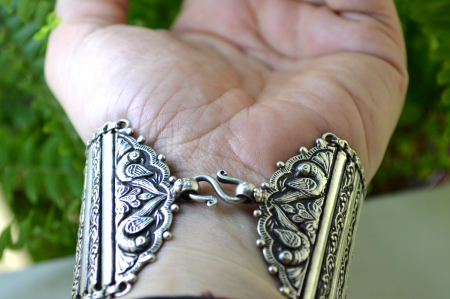 Bratara argint masiva etnica Mayura, Rajasthan [2]