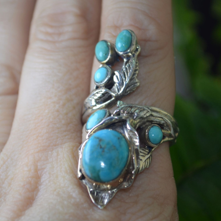 Inel argint turcoaz Navajo etnic statement A Vintage Collection [2]