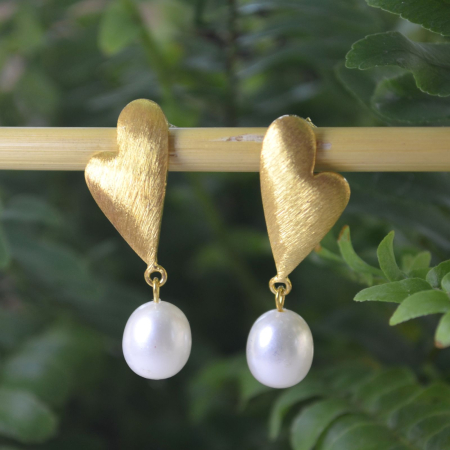 Cercei argint aurit, design romantic, perle naturale A Vintage Collection [3]
