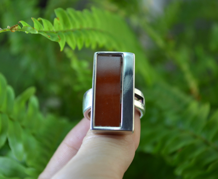 Inel argint statement vintage, Carneol natural [3]