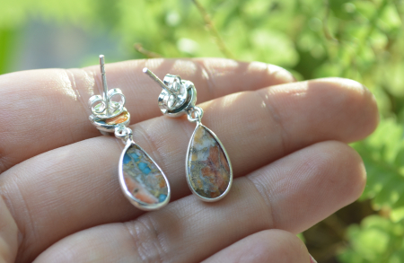 Cercei argint cu turcoaz Oyster Kingman A Vintage Collection [2]