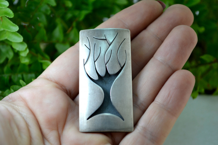 Brosa argint Mid Century, Pomul vietii [1]