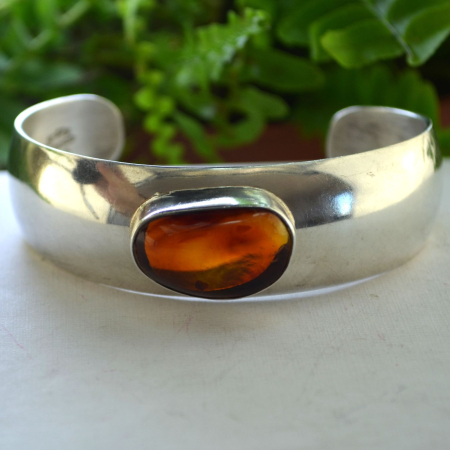 Bratara argint Cuff vintage, chihlimbar natural A Vintage Collection [1]