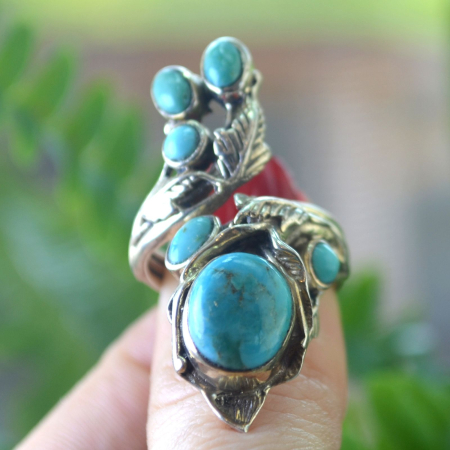 Inel argint turcoaz Navajo etnic statement A Vintage Collection [3]