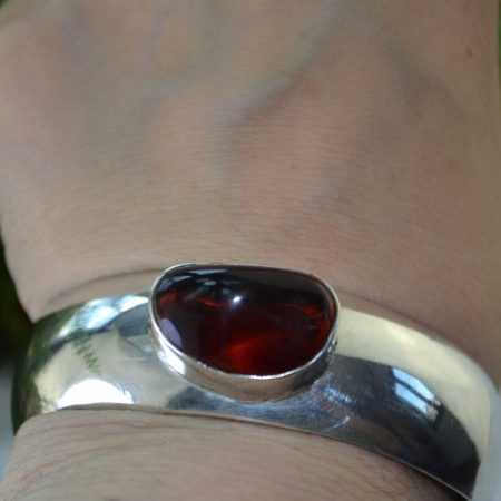 Bratara argint Cuff vintage, chihlimbar natural A Vintage Collection [3]