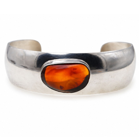 REDUCERI - Bratara argint Cuff vintage, chihlimbar natural A Vintage Collection