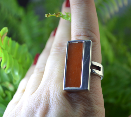 Inel argint statement vintage, Carneol natural [1]