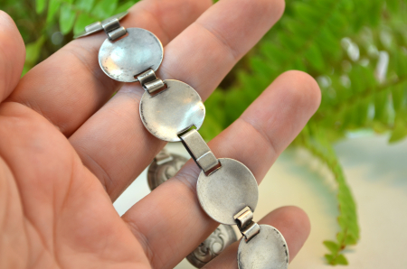 Bratara argint veche gravata elemente simbolistice Jugendstil Art Deco [2]