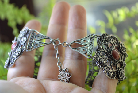 Bratara argint antica, coral rosu, filigran A Vintage Collection [2]