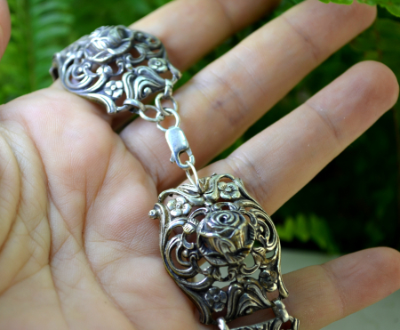 Bratara argint antica, design Baroque [1]