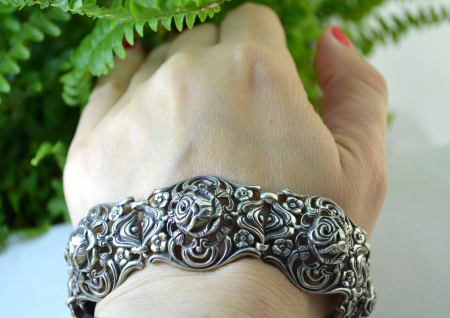 Bratara argint antica, design Baroque [2]