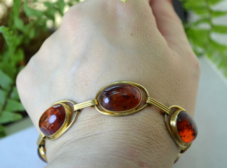 Bratara argint aurit chihlimbar Mid-Century | A Vintage Collection [1]