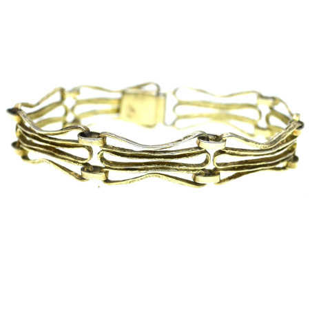 REDUCERI - Bratara argint aurit Mid-Century, semnata Perli A Vintage Collection