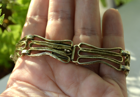 Bratara argint aurit Mid-Century, semnata Perli A Vintage Collection [2]