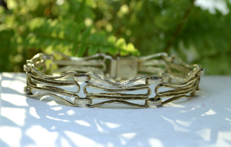 Bratara argint aurit Mid-Century, semnata Perli A Vintage Collection [3]