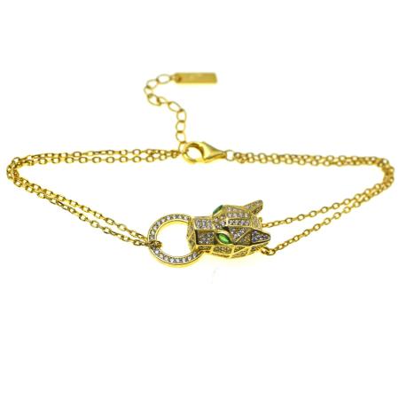 Bratari argint - Bratara argint aurit Panthere, stil Cartier A Vintage Collection
