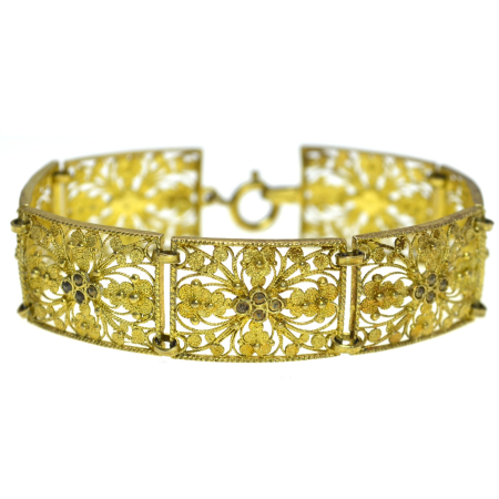 Bratari argint - Bratara argint aurit vintage, filigran italian