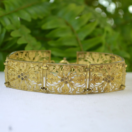 Bratara argint aurit vintage, filigran italian [3]