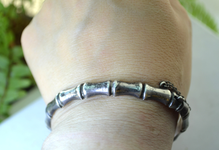 Bratara argint Bambus vintage, atelier Birmingham [3]
