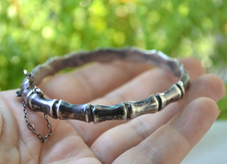 Bratara argint Bambus vintage, atelier Birmingham [2]