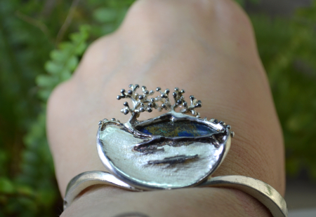 Bratara argint Biomorphic cu azurit, Bijou Jeunesse [2]