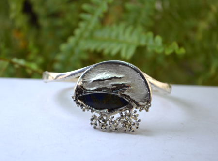 Bratara argint Biomorphic cu azurit, Bijou Jeunesse [3]