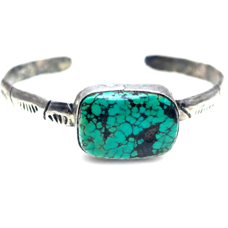 Pietre naturale - Bratara argint cuff Navajo, turcoaz natural A Vintage Collection