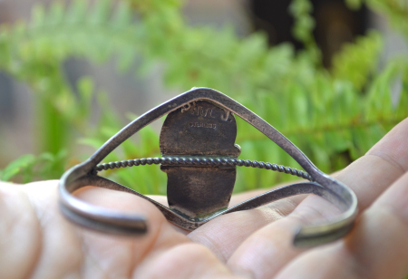 Bratara argint cuff Navajo, turcoaze, semnata Paul J A Vintage Collection [2]