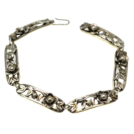 Bratari argint - Bratara argint antica, design floral