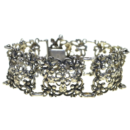 REDUCERI - Bratara argint interbelica, design Neobaroc
