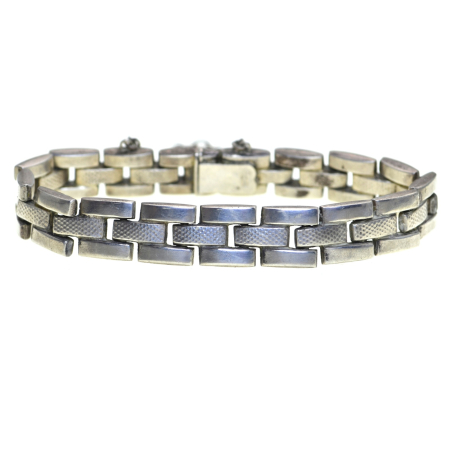 Bratari argint - Bratara argint interbelica, model Brick Link