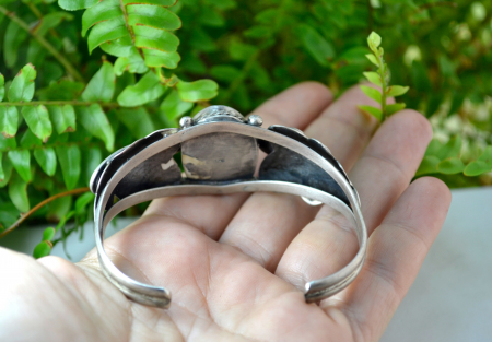 Bratara argint masiv etnica Navajo model cuff amerindieni artizani turcoaz Kingman [1]