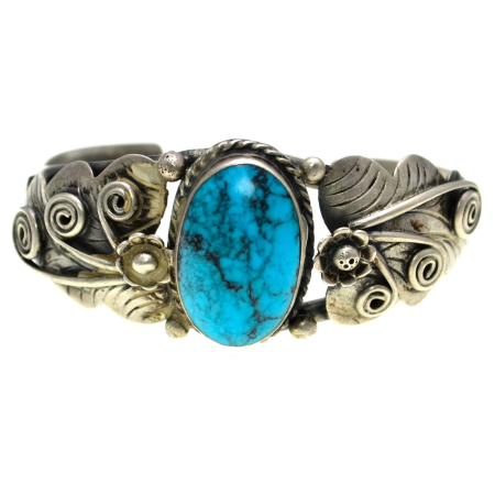 Bratari argint - Bratara argint masiv etnica Navajo model cuff amerindieni artizani turcoaz Kingman