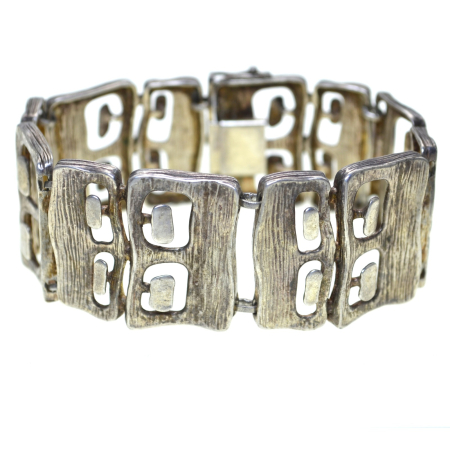 Bratari argint - Bratara argint masiv Mid Century, design constructivist