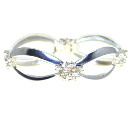 Bratari argint - Bratara argint masiv Mid Century, design modernist