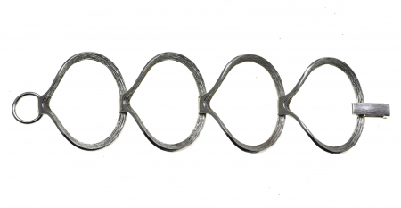 Bratara argint masiv Mid-Century, rodiata [3]