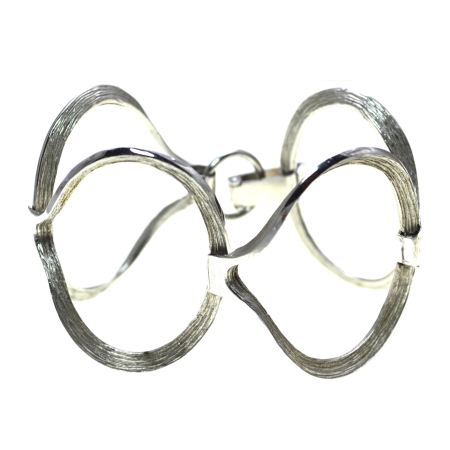 Bratari argint - Bratara argint masiv Mid-Century, rodiata