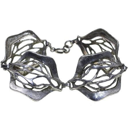 REDUCERI - Bratara argint masiv Mid-Century sculpturala A Vintage Collection