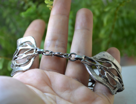 Bratara argint masiv Mid-Century sculpturala A Vintage Collection [2]