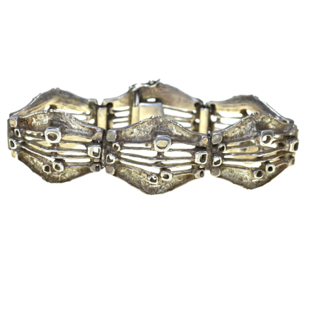 Bratari argint - Bratara argint masiv Mid-Century, semnata