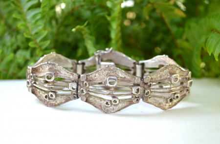 Bratara argint masiv Mid-Century, semnata [3]