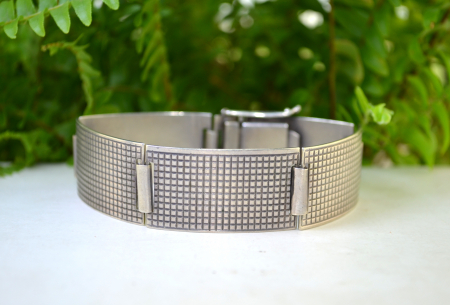 Bratara argint masiv Mid-Century, semnata designer [3]