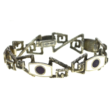 Bratari argint - Bratara argint masiv Mid-Century  semnata UnoaErre