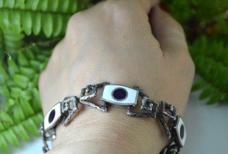 Bratara argint masiv Mid-Century  semnata UnoaErre [1]