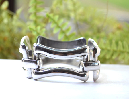 Bratara argint masiv, rodiata, geometrica stil Tiffany A Vintage Collection [3]