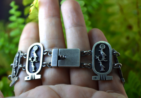 Bratara argint masiva egipteana, Faraonul Keops [2]