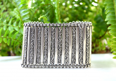 Bratara argint masiva etnica Mayura, Rajasthan [3]