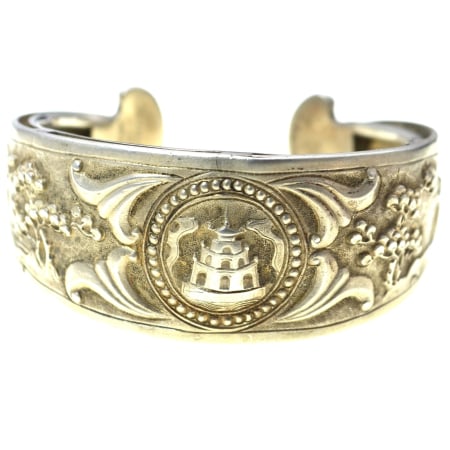 Bratari argint - Bratara argint masiva etnica veche lucrata manual  elemente traditionale populatia Phu Thai Vietnam Laos Thailanda