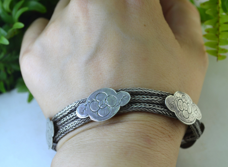 Bratara argint masiva etnica vintage, Rajasthan [1]